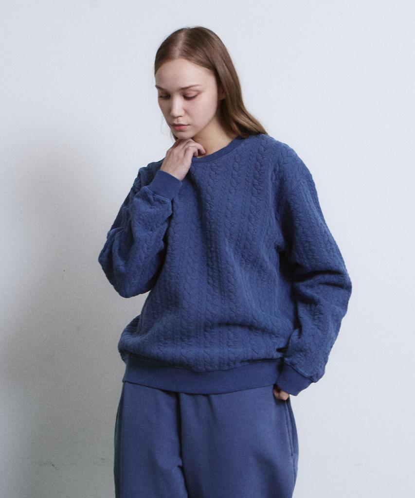 Aidan M Granma Cable Sweatshirts (Blue)
