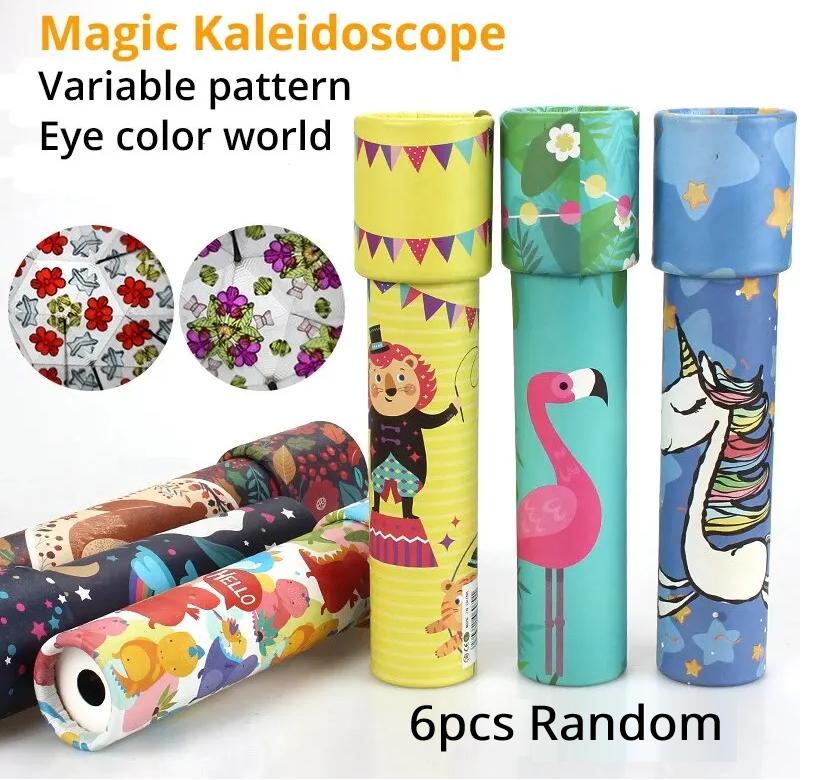 Non-Toxic 3/6Pcs Random Color Sending Kaleidoscope Rotating Magic Classic Educational Toys Classic Nostalgia Ever Changing Games Children