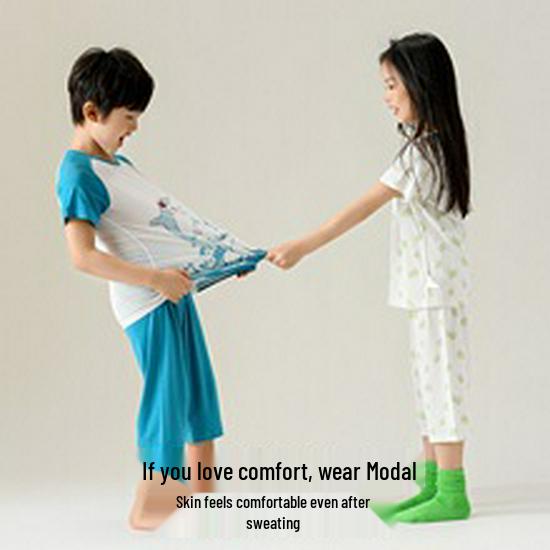 Pure Cotton Baby Pajama and Underwear Set: Thin Long Sleeve AC Suit for Summer Home Wear