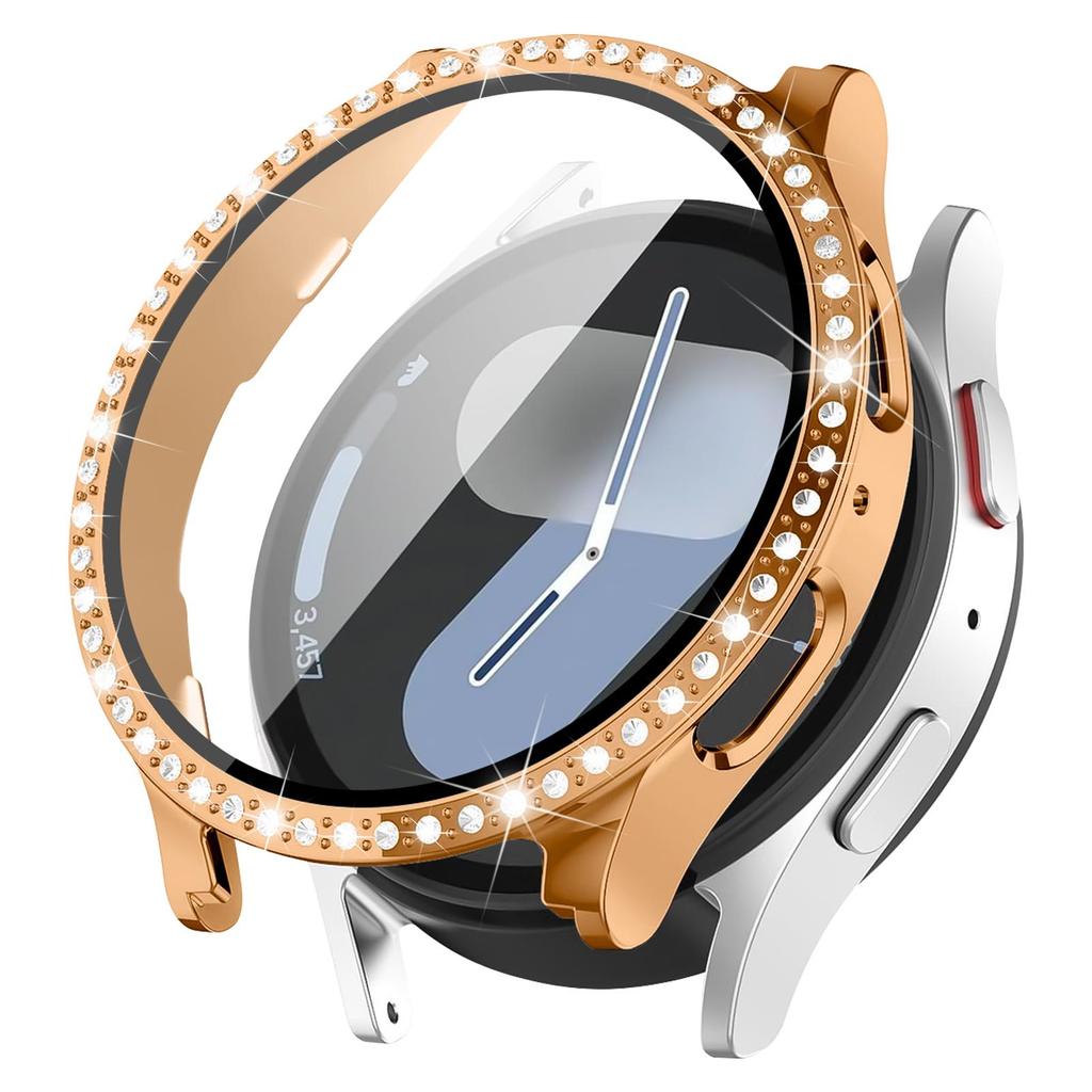 Θήκη Bling με Διαμάντια για Samsung Galaxy watch 7 44mm 40mm Αξεσουάρ Προστατευτικό Οθόνης Τζάμι Ασφαλείας Προφυλακτήρας Κάλυμμα Galaxy watch 7