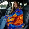 Lion King Blue GoldOrnate Fleece Blanket Majestic Animal Art Soft Throw Blanket Royal Decor Gift for Lion Fans and Animal Lovers
