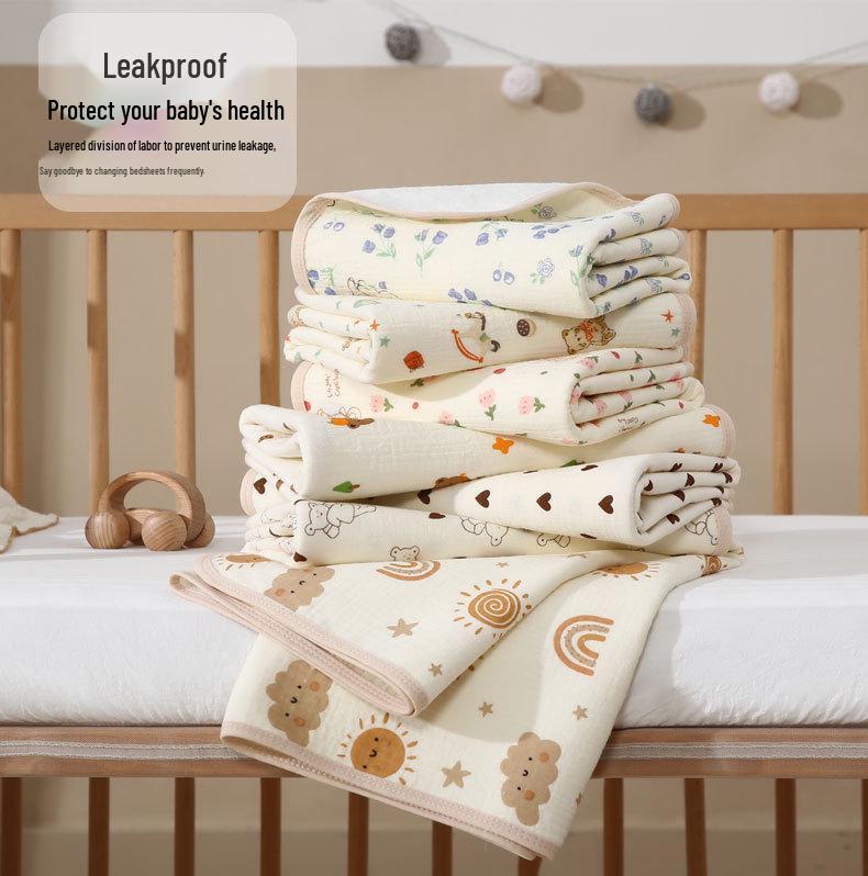 Washable Large Incontinence Pad: Waterproof, Breathable Cotton Bed Sheet for Newborns & Menstrual Use