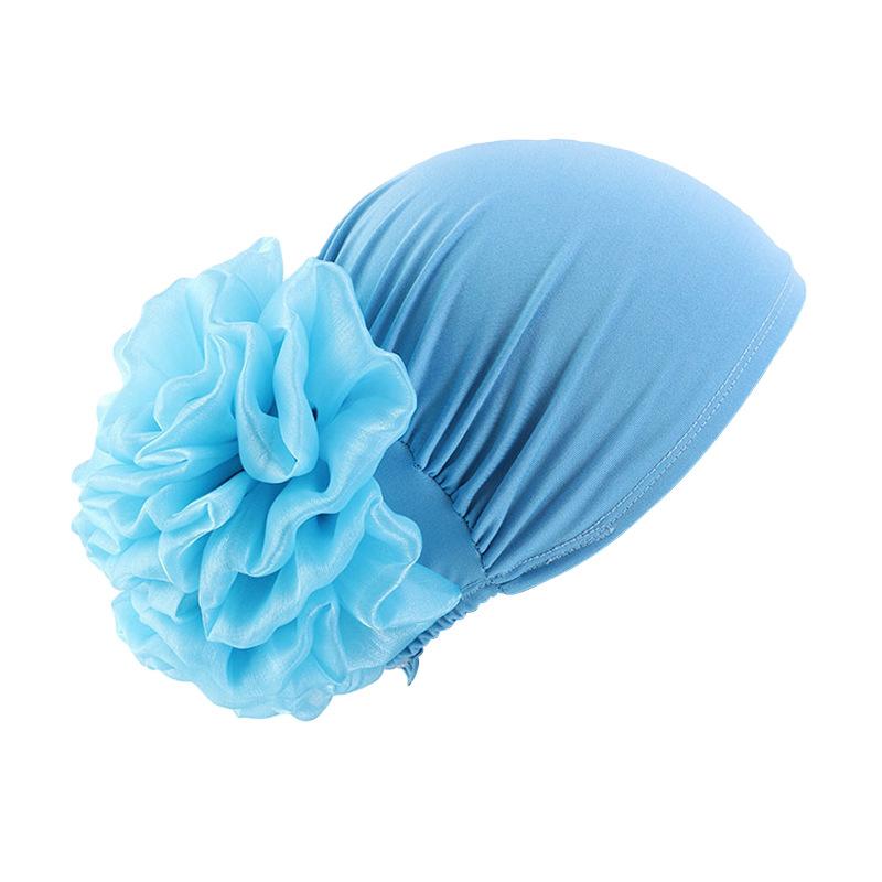 Women Elastic Turban Cap Flower Headscarf Muslim Hijab Undercap Bonnet Hair Loss Cover Chemo Cap Islamic Head Wrap Beanie