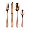 Mirror Finish Rose Gold Plated Stainless Steel Flatware Set Copper Silverware Set Rose Gold Spoon