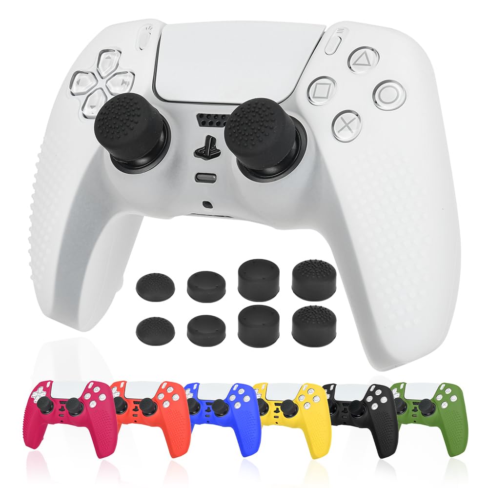 

Ltenic PS5 Controller Silicone Protective Case for PS5 Controllers White 8 Stick Cover, Material, Anti-Scratch, Anti-Slip - (Includes Caps) білий