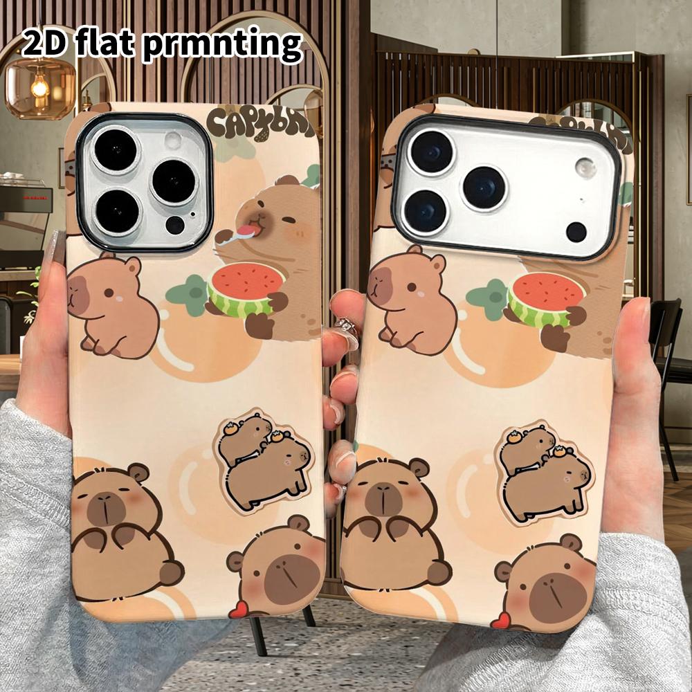 Phone Case: 2D flat suitable for iPhone 18 17 16 15 14 13 Pro film protective case, couple style, various capybaras, Christmas and Halloween gifts