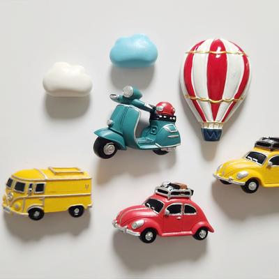 Auto Motorrad Feuer Ballon 3D Kühlschrankmagnete Harz Kühlschrankmagnete Aufkleber Handwerk Souvenir Geschenk Heimdekoration