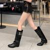2025 autumn and winter new long boots thick heel fashion boots belt buckle trouser boots high boots medium heel women's boots western women's boots