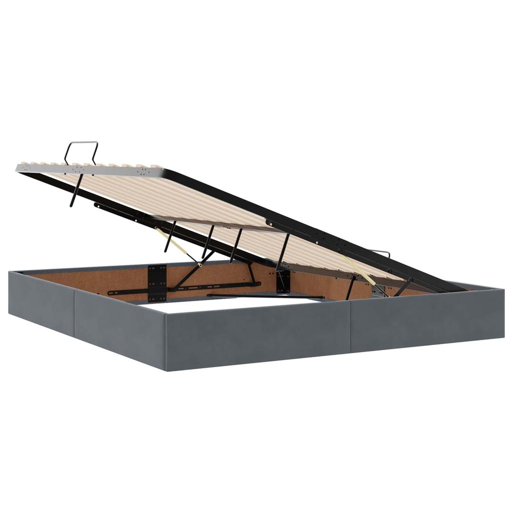 Ottoman Bed Frame with Storage Dark Grey 180 x 200 cm Velvet