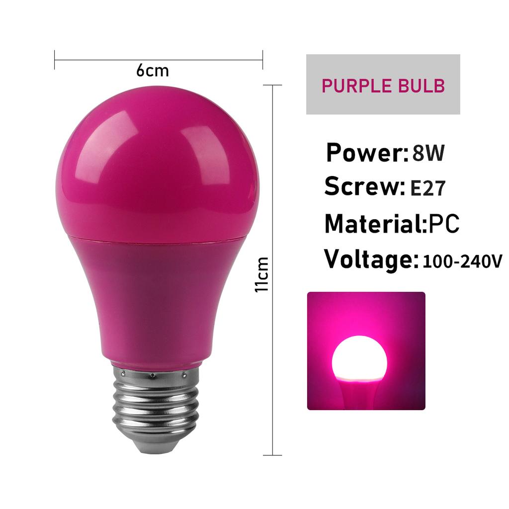 5/8pcs 8Color Festive Bar Atmosphere Color Bulb E27 AC100-240V Party Lighting