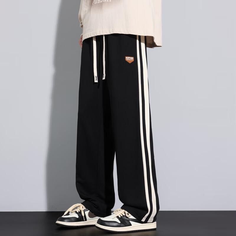 Men's Casual Striped Straight-Leg Pants