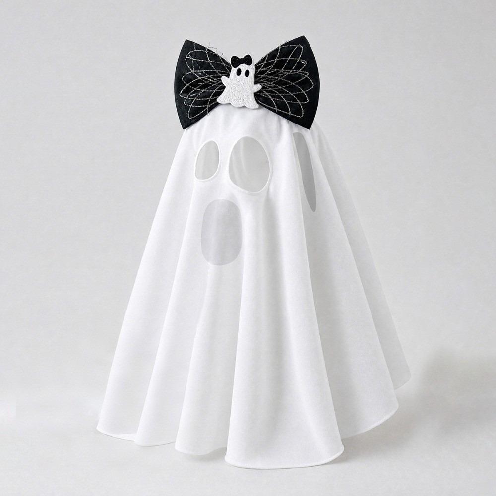 Halloween Theme Dog Ghost Cape Breathable Spooky Halloween Ghost Dog Costume Soft Lightweight Pet Transformation Costume Party