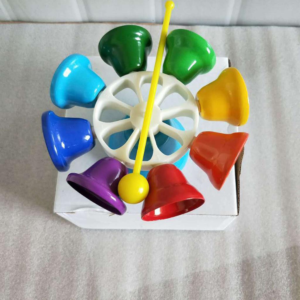 Musical Bell Toy 8 Notes Metal Bells Colorful Musical Toy for Kids Teaching Kindergarten