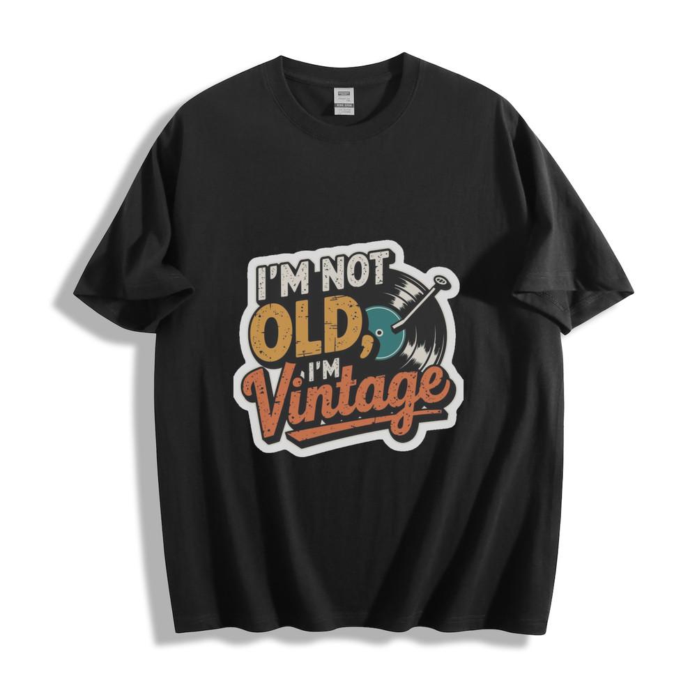 'I'm Not Old, I'm Vintage'' Retro Vinyl Record Graphic T - Shirt