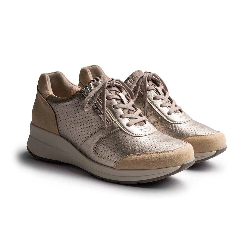 

AKAISHI Official Arch Fitter 126 Walking Sneakers No Toe Walking Shoes (23.5cm, Champagne, Guards) Women s Sneakers,