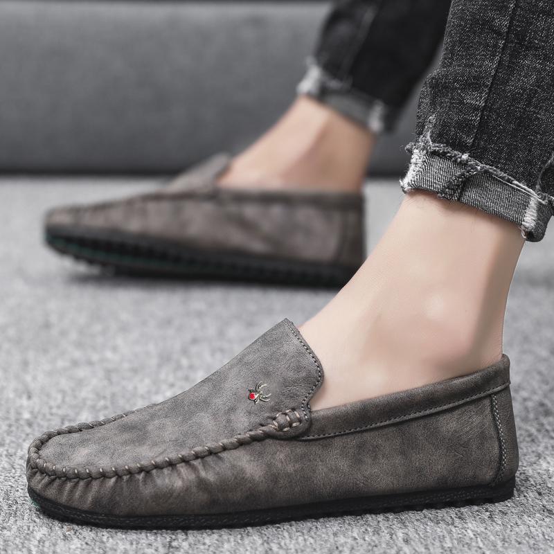 

Модные мужские лоферы от известного дизайнерского бренда, высококачественная кожа, повседневная обувь, плоская подошва, удобные мужские деловые туфли, трендовый синий 38 хаки