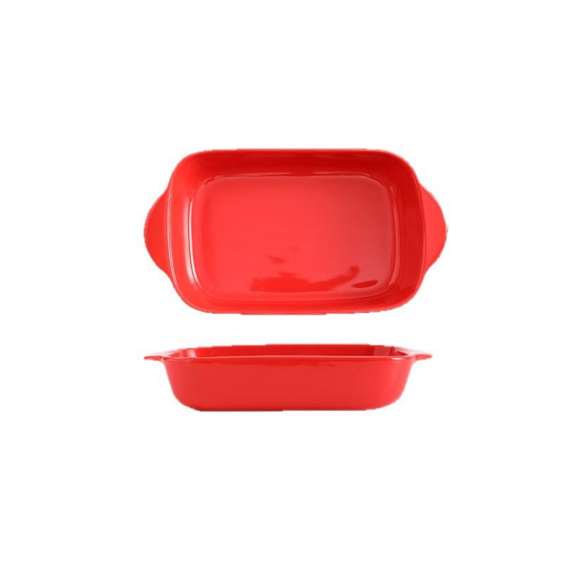 Ceramic Binaural Baking Pan Cheese Baked Rice Bowl Creative Baking Pan Oven Bowl Nordic Style Plate Household Restaurant Hotel Plate