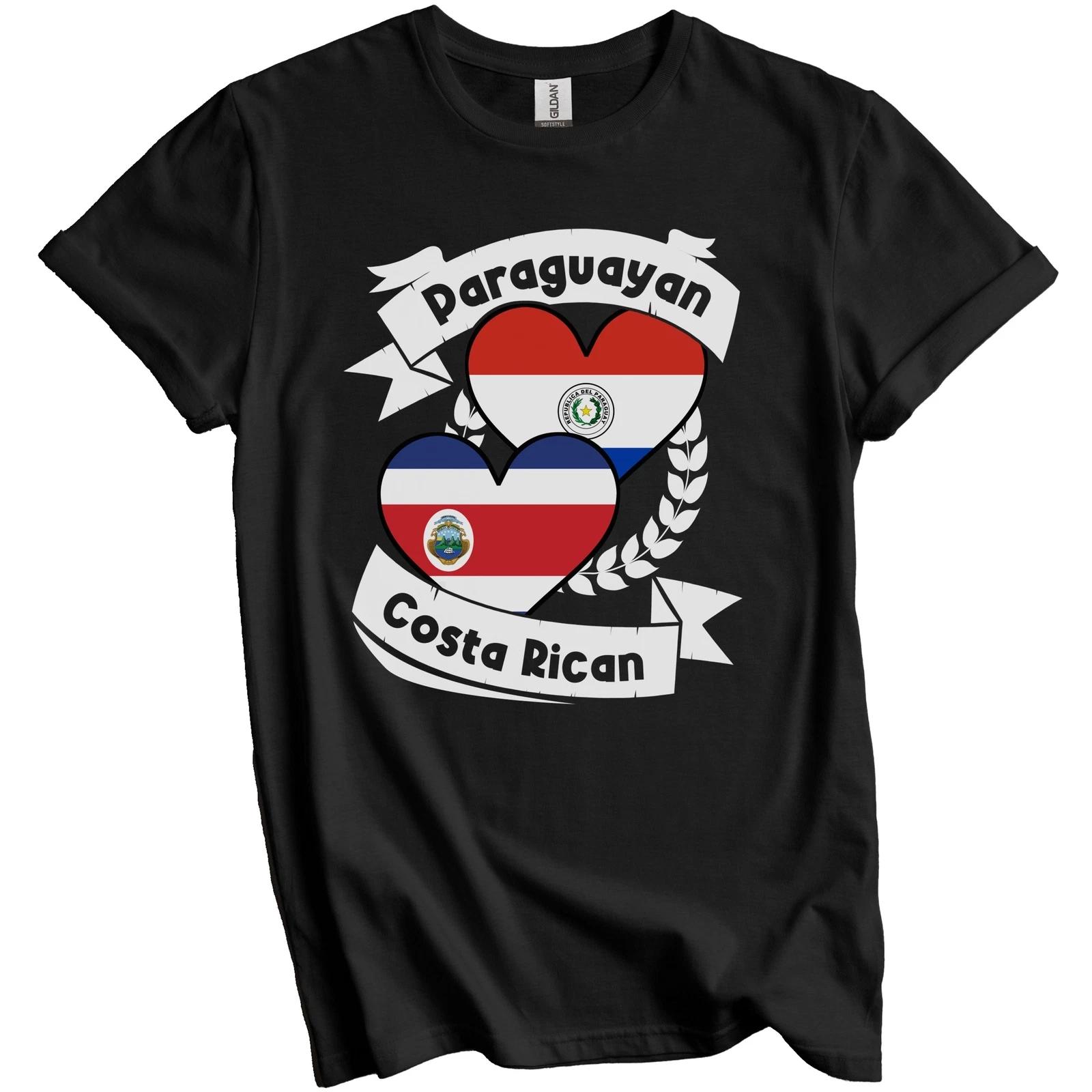 Paraguayan Costa Rican Heart Flags Paraguay Costa Rica T-Shirt S