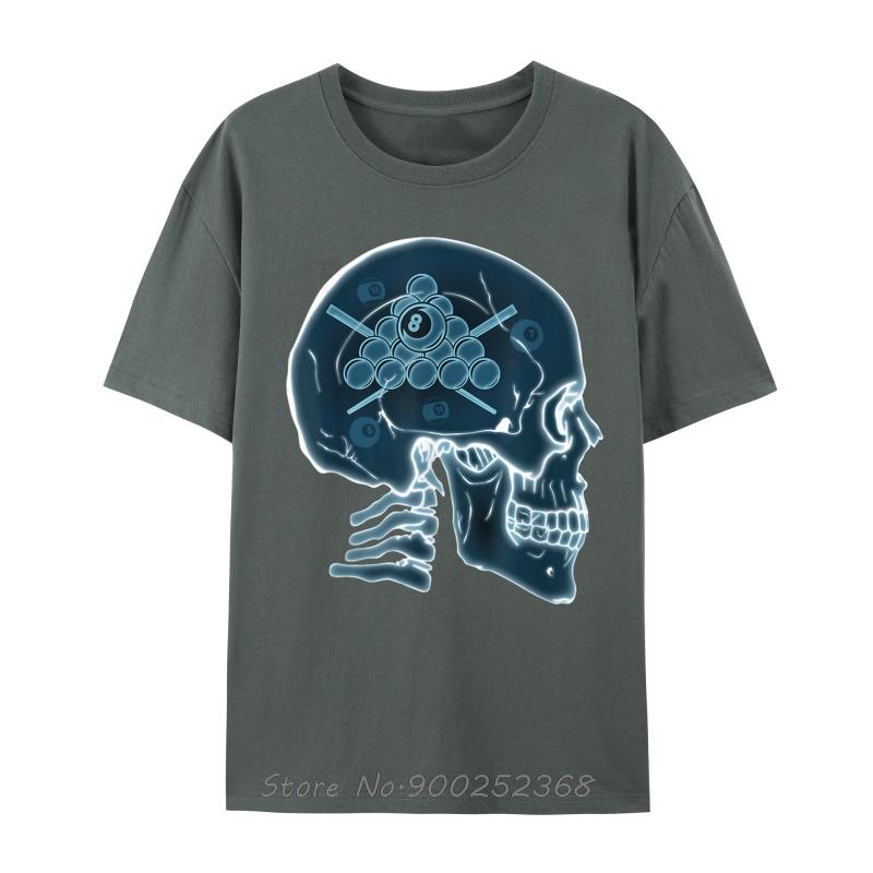Skull Funny Billiards Pool Player Sports Snooker 8 Ball Unisex Tshirt Fashion Graphic Tshirt Oversized Summer Tees Oneck T Shirt
