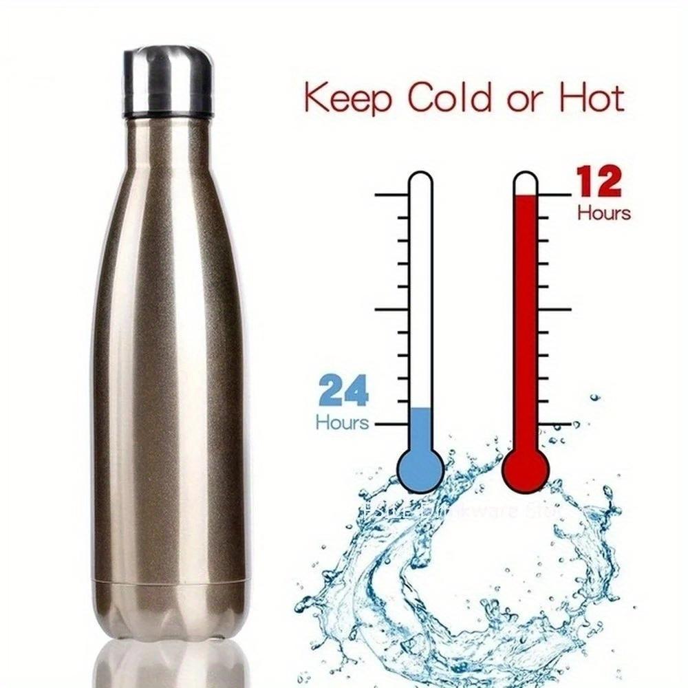 500ml Water Bottle Insulated Cold Cup Leak-proof Portable Sport Drink Bottle for Water Stainless Steel Thermos Flask Gift