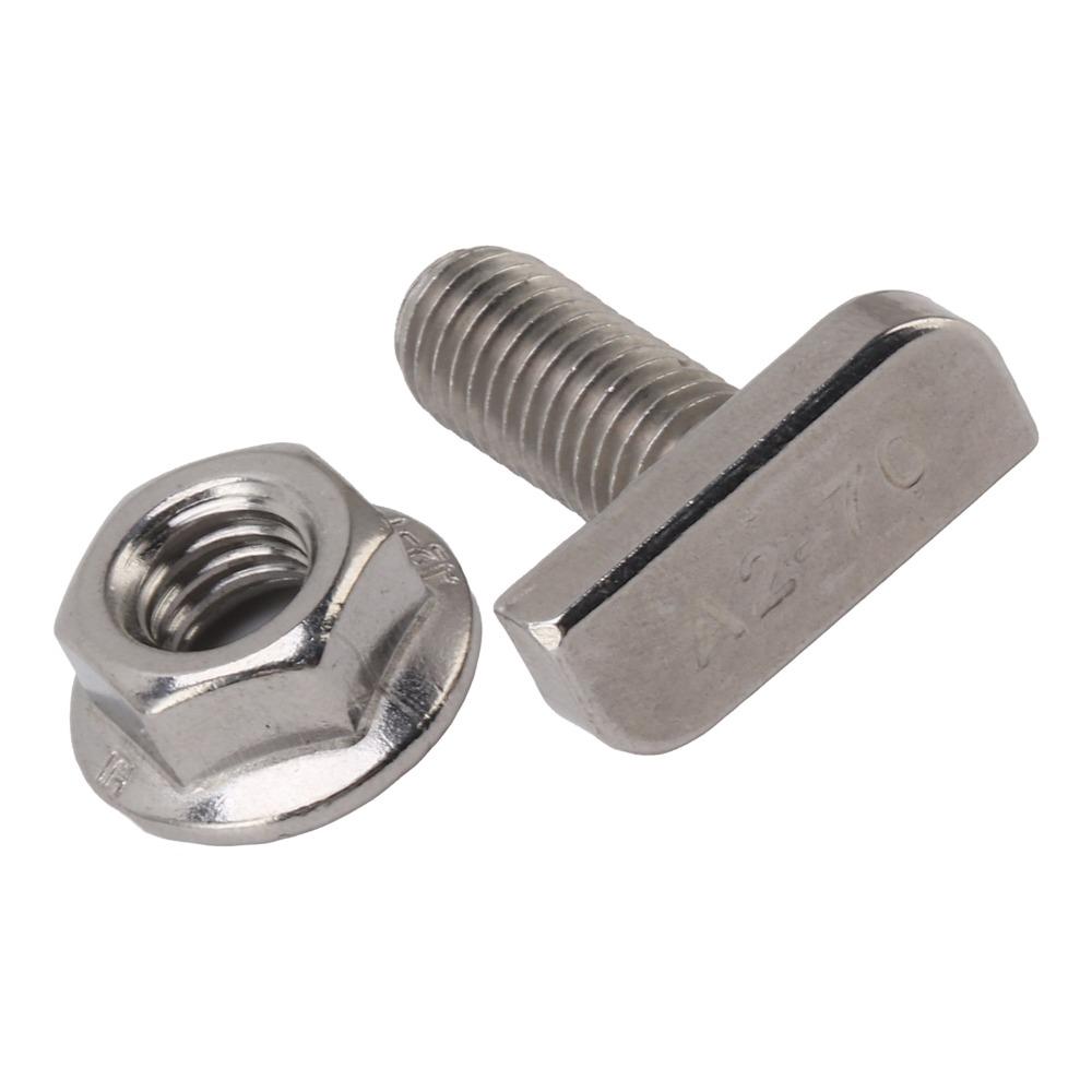 20set High Tensile Strength T Bolts Stainless Steel M8 Hammer Head Screws Greenhouse