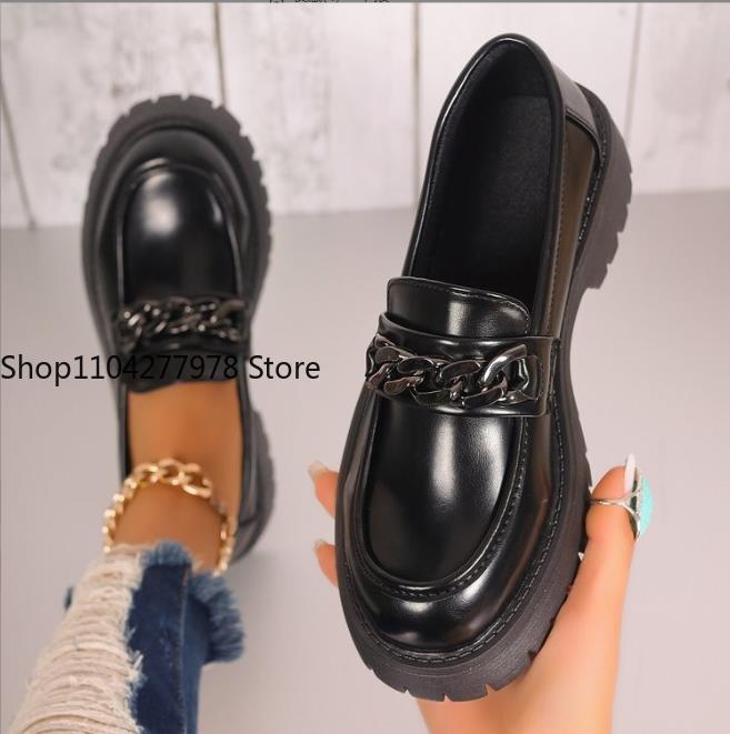 Fashion 2025 Women's Loafers  Spring British Style Slip On Platform Mary Jane Shoes Woman Japanese Jk Uniform Lolita Shoes Plus Size 43