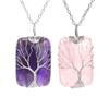 TikTok Live Natural Crystal Agate Tree of Life Pendant Necklace N510
