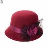 Women Retro Floral Bowler Hat Solid Color Cap for Party Prom Outdoor Travel