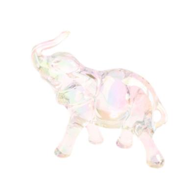Animal Sculpture Artwork Collectible Crafts Decoration Elephant Statue Ornament Acrylic Figurine for Cabinet Hallway Office Desk