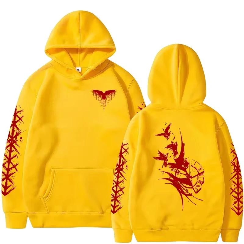 New Men's Autumn/Winter 2D Hoodie Sportswear Crow Ancient Clock Printed Adult Fashion Casual Sports Long Sleeve