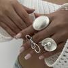 DIEZI 6 Style Fashion Flower Pearl Cuff Finger Ring Set For Women Men Korean Sweet Cute Gold Color Knuckle Joint Rings Jewelry