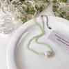 Svěží zelená kravatový náhrdelník kolekce ručně vyrobený korálkový řetízek s klíční kostí design smysl výklenku choker náhrdelník