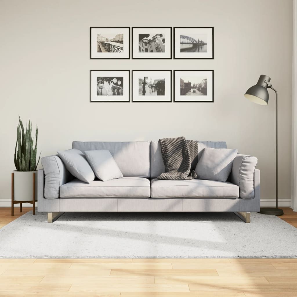 Oviedo Short Pile Rug Gray 140 X 200 Cm