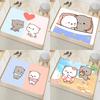 Cute peach mochi print entrance door mat non-slip absorbent bathroom cartoon rug home bedroom kawaii room decoration