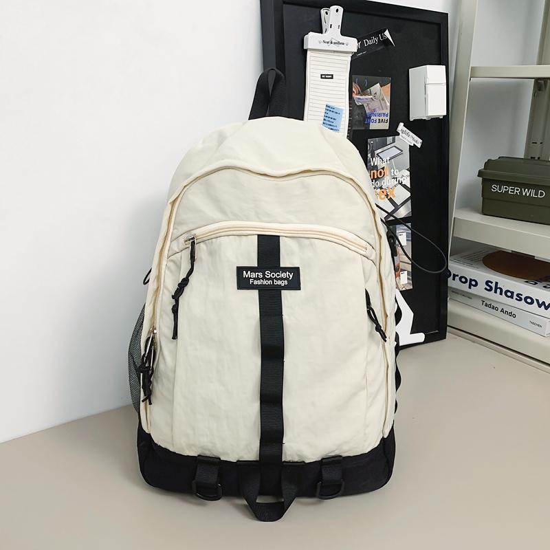 Damen Rucksack mit großem Fassungsvermögen Studentenschulranzen Herren Colorblock-Rucksack