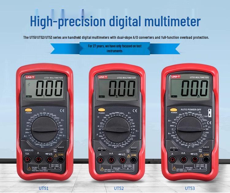 UNI-T UT51-56 High-Precision Multimeter: Multi-Function Electrician Repair Tool
