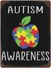 Autism Awareness Colorful Support Motivational Metal Signs Outdoor Vintage Tin Sign Strong an