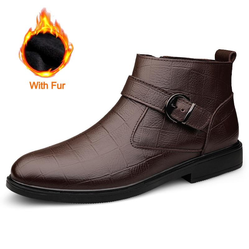 

Высококачественная мужская обувь из натуральной кожи, итальянские черные формальные ботинки, зимние ботинки «челси», деловые ботинки в британском стиле для мужчин 46