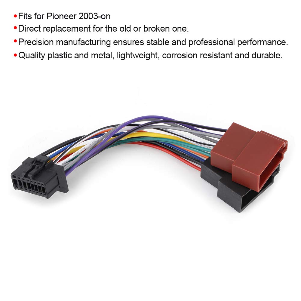 Radio Wire Harness Car Stereo Harness 16 Pin Port Mini ISO 8 Pin Plug Wiring Cable Fit Pioneer 2003