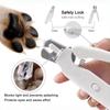Grooming Tool Quiet Pet Nail Clippers with 2 LED Lights USB charging Pet Nail Grooming Tool Splash Guard 2 in 1 Nail Tool Cats