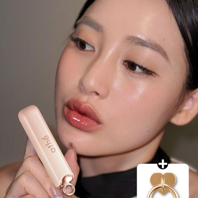 athe beauty Authentic Lip Glow Balm (choose one) + Heart Ring 07 Fog