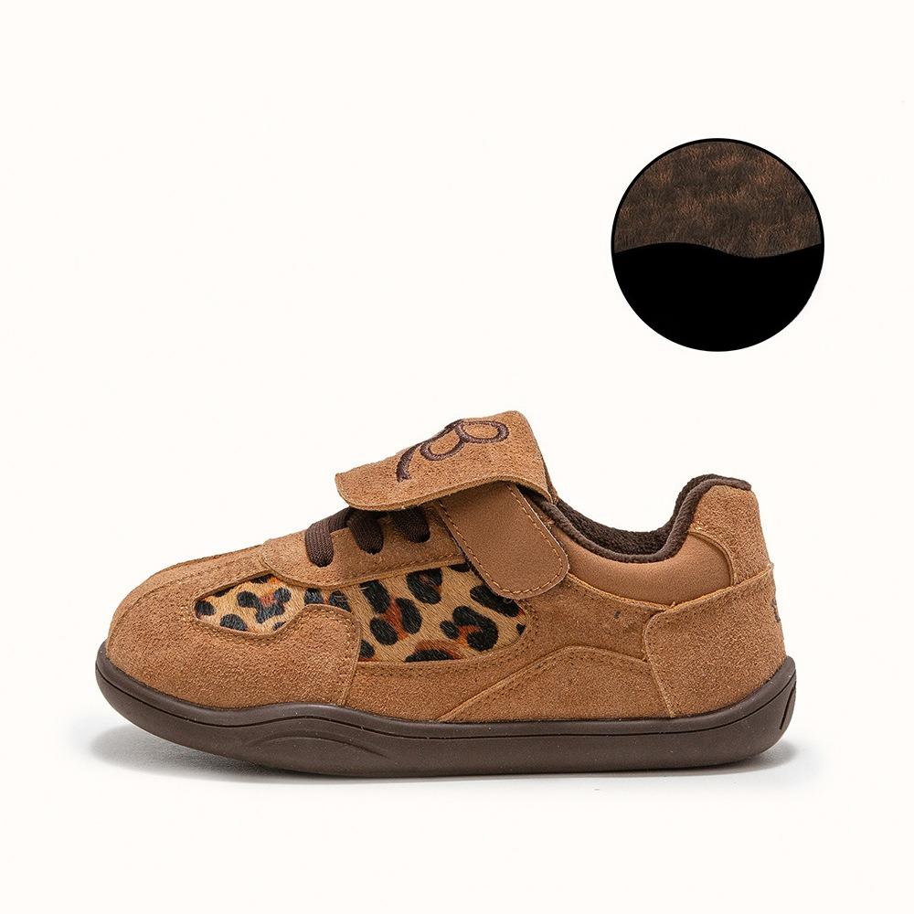 

New Style Girls Shoes with Soft Soles, Boys Chubby Shoes with Anti-slip Rubber Soles, Cotton Shoes 23 коричневый
