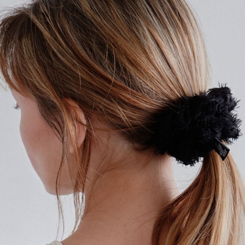 For Lace Flower Scrunchie_Black