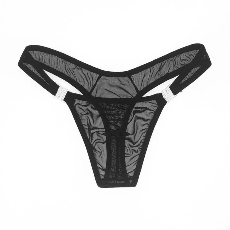 Ultra-Thin Breathable Mesh Men's Low-Waist Thong Briefs