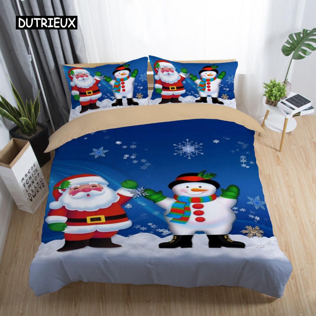 3D Printed Merry Christmas Bedding Set Queen/Twin/King Size  Christmas Decoration Home Bedclothes with Bedding Pillow
