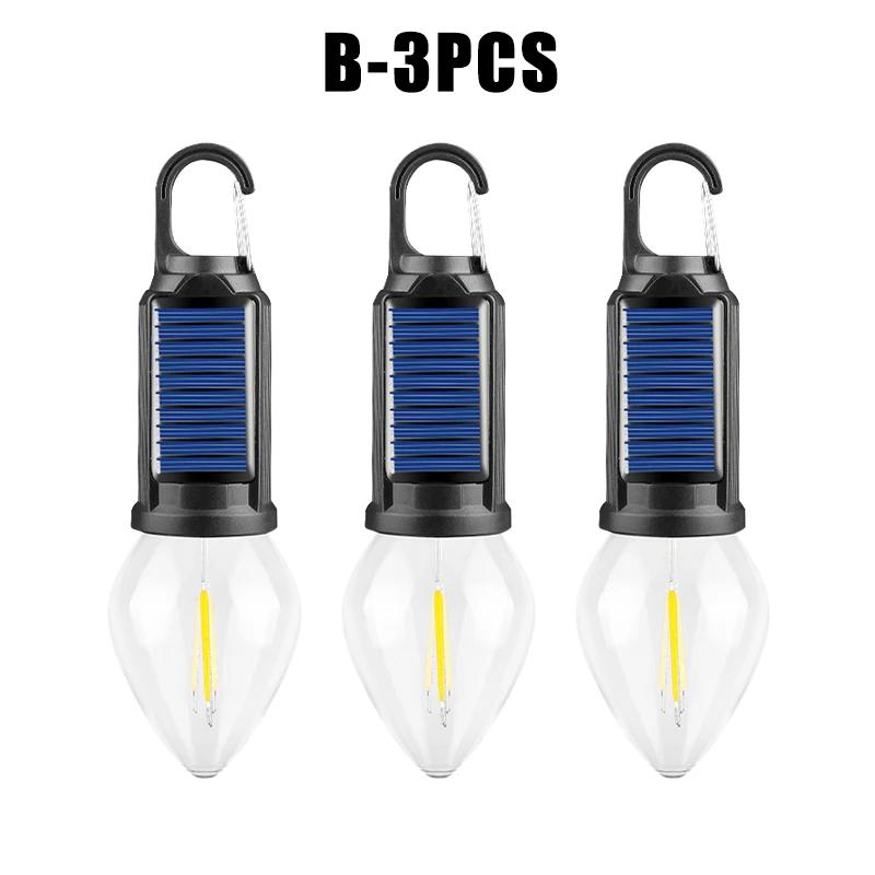 Outdoor Solar Camping Light Decorative Bulb Rechargeable Hookup Camping Vintage Tent Light Ambient Light Tungsten Light
