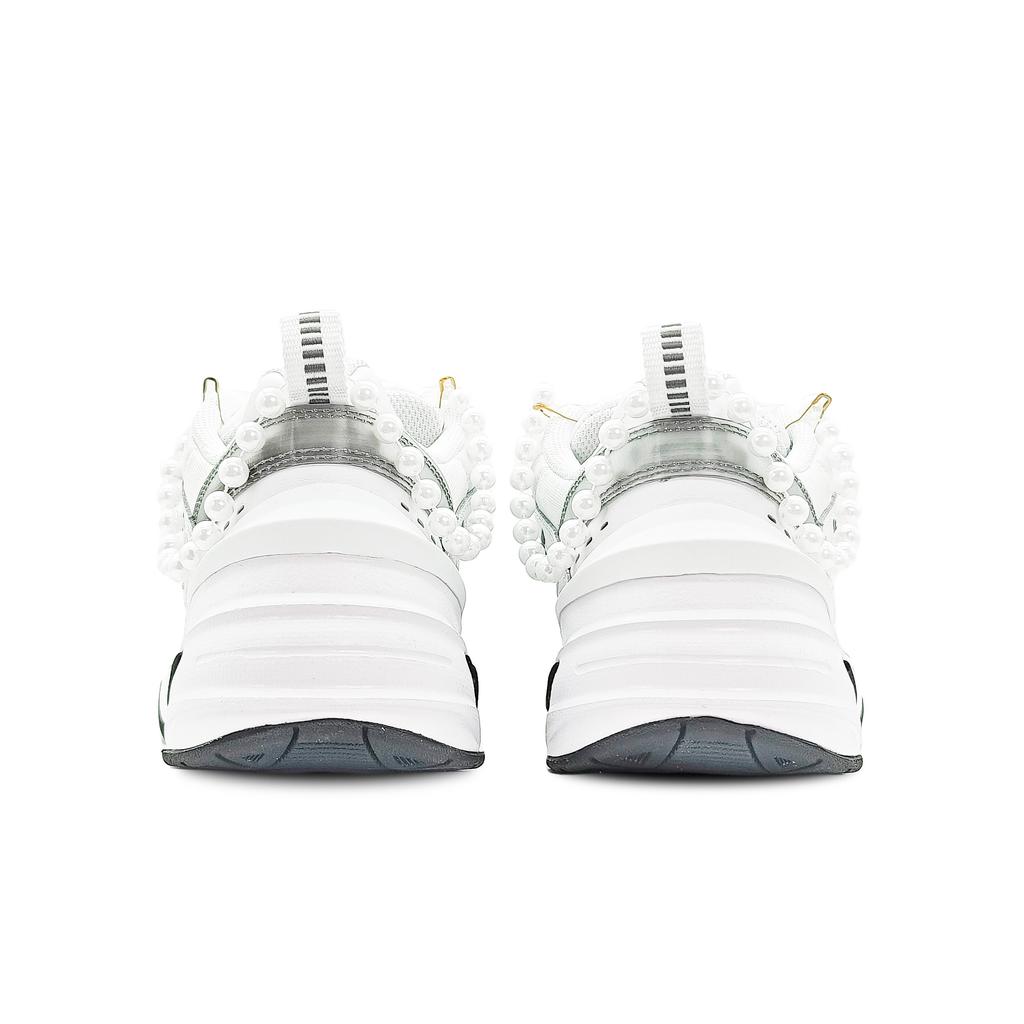 Nike Leather Slip Resistant, Abrasion Resistant, Height Increasing Low top Chunky Sneakers Women's White BQ3378-100(Team188- )