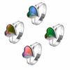 Heart Shaped Temperature Sensitive Color Changing Ring Fashionable Heart Ring Trendy Accessory Women Versatile Jewelry Gift Ring