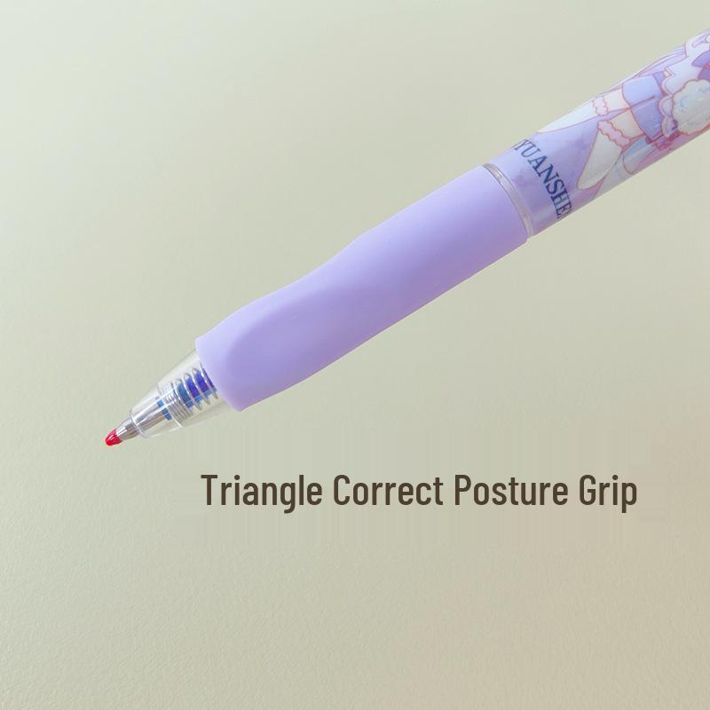 Crystal Blue Erasable Gel Pen: Metal Clip, Press-to-Erase, Triangular Grip, 0.5mm Bullet Tip for Correct Hand Posture.