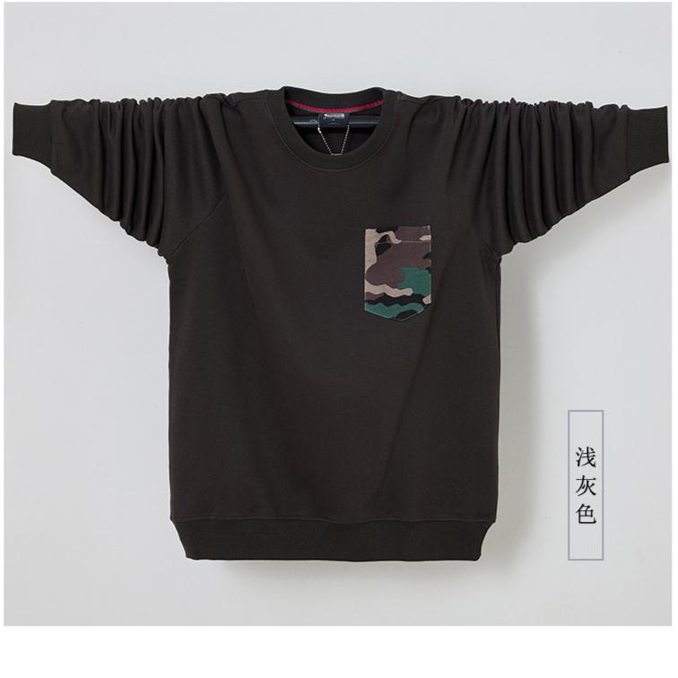 New relaxed large men's warm casual sports lapel lightweight soft wrinkle breathable cotton long-sleeved T-shirt